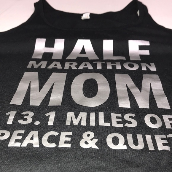 Half Marathon Mom Day Out Matte Silver Foil Sz L - Picture 2 of 5